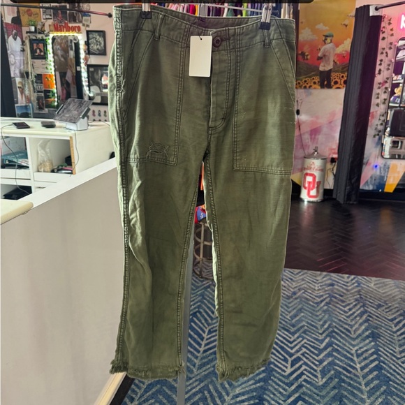 Free People Green Cargo Pants Utilitarian Style - Picture 1 of 1